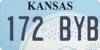 KS license plate 172BYB