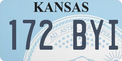 KS license plate 172BYI