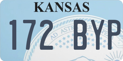 KS license plate 172BYP