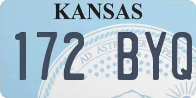 KS license plate 172BYQ