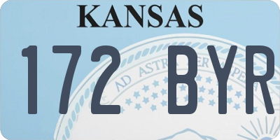 KS license plate 172BYR