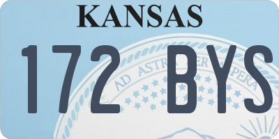 KS license plate 172BYS