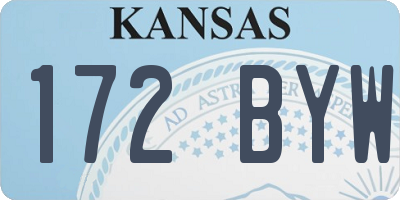 KS license plate 172BYW