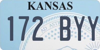 KS license plate 172BYY