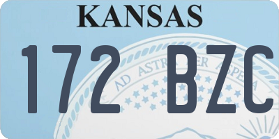 KS license plate 172BZC