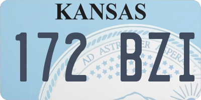 KS license plate 172BZI