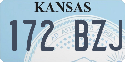KS license plate 172BZJ