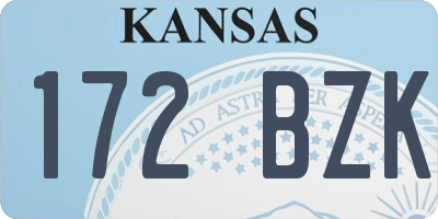 KS license plate 172BZK