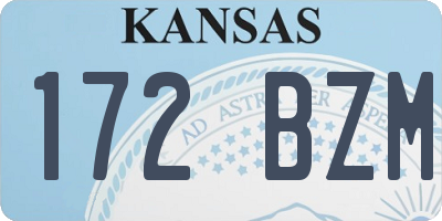 KS license plate 172BZM