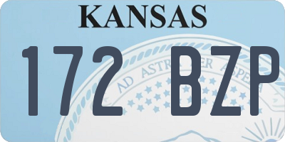 KS license plate 172BZP