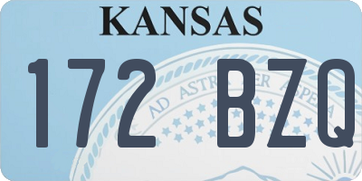 KS license plate 172BZQ