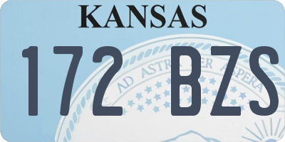 KS license plate 172BZS
