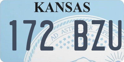 KS license plate 172BZU