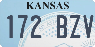 KS license plate 172BZV