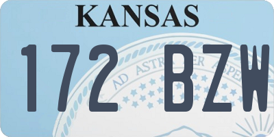 KS license plate 172BZW