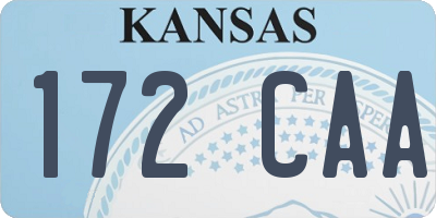 KS license plate 172CAA
