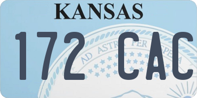 KS license plate 172CAC