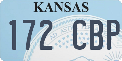 KS license plate 172CBP