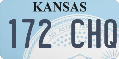 KS license plate 172CHQ