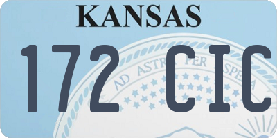 KS license plate 172CIC
