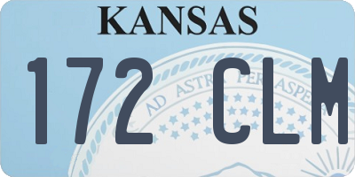 KS license plate 172CLM