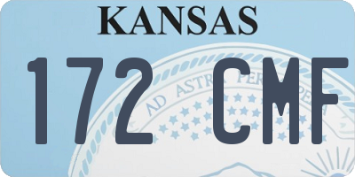 KS license plate 172CMF