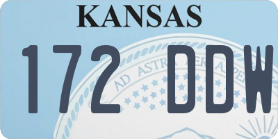 KS license plate 172DDW