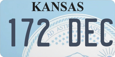 KS license plate 172DEC