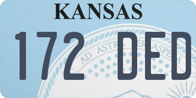 KS license plate 172DED