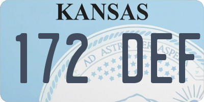KS license plate 172DEF