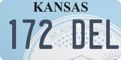KS license plate 172DEL