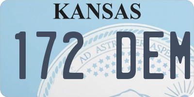 KS license plate 172DEM