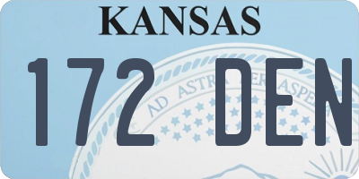 KS license plate 172DEN