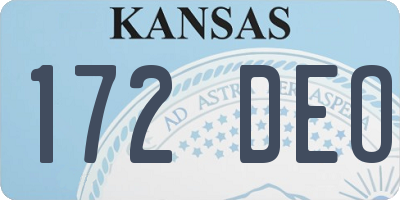 KS license plate 172DEO
