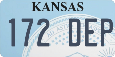 KS license plate 172DEP