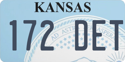 KS license plate 172DET