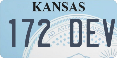 KS license plate 172DEV