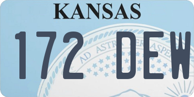KS license plate 172DEW