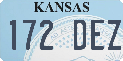 KS license plate 172DEZ