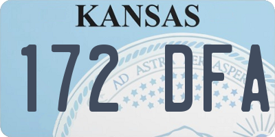 KS license plate 172DFA