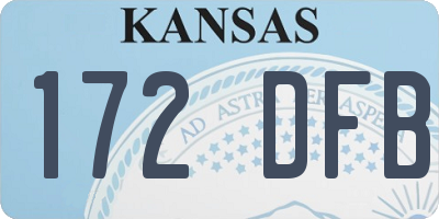 KS license plate 172DFB