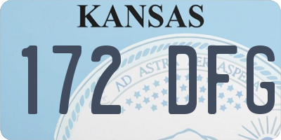 KS license plate 172DFG
