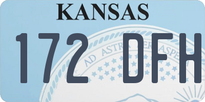 KS license plate 172DFH