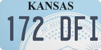 KS license plate 172DFI