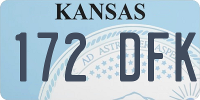 KS license plate 172DFK
