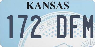 KS license plate 172DFM