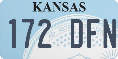 KS license plate 172DFN
