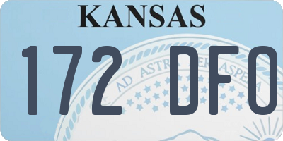 KS license plate 172DFO