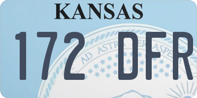 KS license plate 172DFR