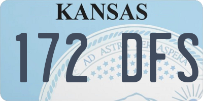 KS license plate 172DFS